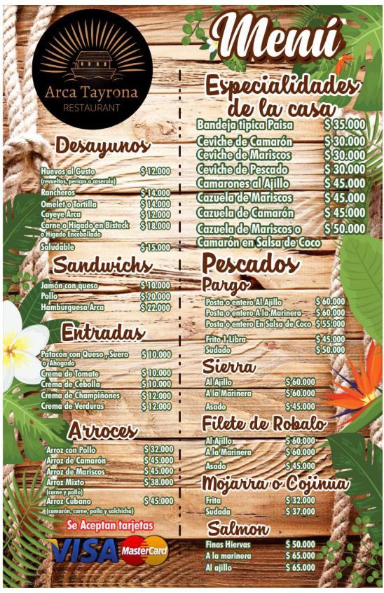 Arca Tayrona Restaurant & Hostal Лос-Наранхос Экстерьер фото